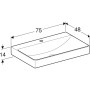 Geberit ONE Waschtisch 75 cm, Abgang vertikal, 1 Hahnloch, ohne Überlauf