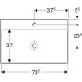 Geberit ONE Waschtisch 75 cm, Abgang vertikal, 1 Hahnloch, ohne Überlauf