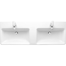 Double vasque encastrable LAUFEN PRO S 120 cm avec 2 trous de robinet et trop-plein