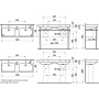 LAUFEN PRO S Doppelwaschtisch 120 cm unterbaufähig mit 2 Hahnlöchern und Überlauf