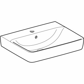 Geberit Renova Plan Aufsatzwaschtisch 60 cm mit Hahnloch mittig und Überlauf