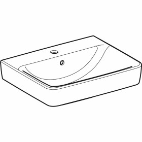 Geberit Renova Plan Aufsatzwaschtisch 55 cm mit Hahnloch mittig und Überlauf