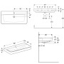Geberit Renova Plan Waschtisch 100 cm mit Hahnloch mittig, mit Überlauf