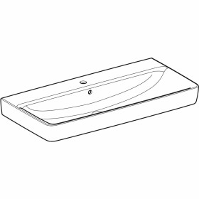 Geberit Renova Plan Waschtisch 100 cm mit Hahnloch mittig, mit Überlauf