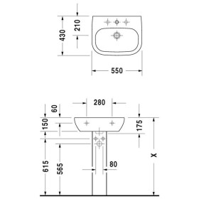 Lavabo Duravit D-Code 55 cm
