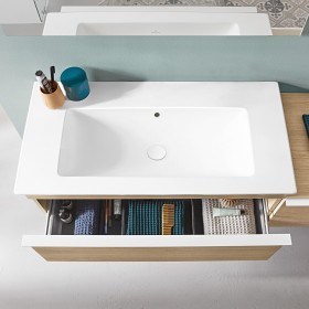 Villeroy & Boch Venticello Schrankwaschtisch 100 x 50 cm, ohne Hahnloch mit Überlauf