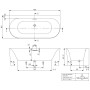 Villeroy & Boch Loop & Friends SQUARE Duo Vorwand-Badewanne, 180 x 80 cm