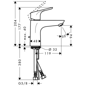 Miscelatore monocomando per lavabo hansgrohe Focus 100 con scarico a tirante