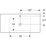 Geberit ONE Möbelwaschtisch 105 cm, Abgang vertikal, 1 Hahnloch, ohne Überlauf