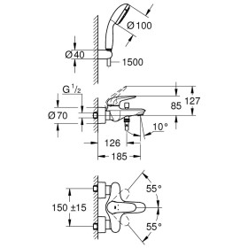 GROHE Eurostyle Einhand-Wannenbatterie, DN 15