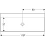 Geberit ONE Waschtisch 120 cm, Abgang vertikal, ohne Hahnloch, ohne Überlauf