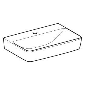 Geberit Renova Compact Waschtisch 55 cm mit Hahnloch, ohne Überlauf