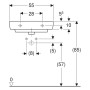 Geberit Renova Compact Waschtisch 55 cm mit Hahnloch, ohne Überlauf