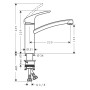 hansgrohe Focus M41 Einhebel-Küchenarmatur 160 Eco, 1jet