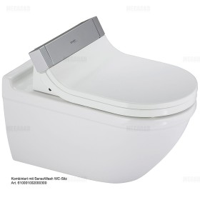 Duravit Starck 3 WC sospeso per SensoWash con connessioni nascoste