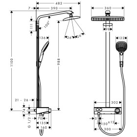 hansgrohe Raindance Select E 360 1jet ShowerTablet Colonna doccia