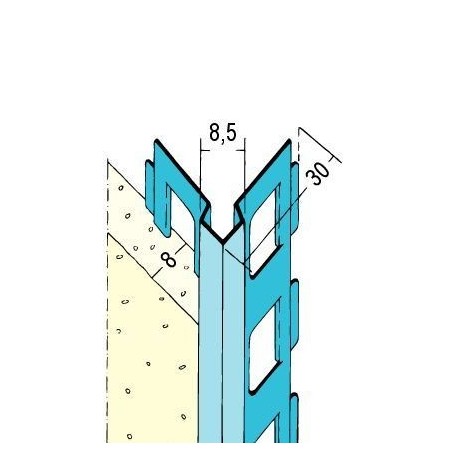 Kantenprofil Innenputz ab 8mm Putzdicke, eckig