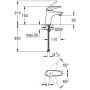 GROHE Eurostyle Einhand-Waschtischbatterie DN 15 S-Size, geschlossener Metall-Hebelgriff, ohne Ablaufgarnitur