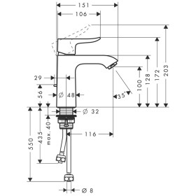 hansgrohe Metris Einhebel-Waschtischmischer 110 Niederdruck