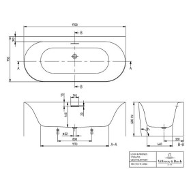 Villeroy & Boch Loop & Friends Oval Duo Vorwand-Badewanne, 170 x 75 cm