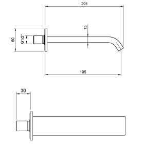 Robinetterie de baignoire murale Villeroy & Boch Dawn
