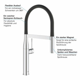 GROHE Essence Einhand-Spültischbatterie, mit Magnet für Rückführung der Spülbrause