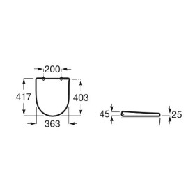 Abattant de WC Roca Ona avec couvercle, amovible, avec frein de chute