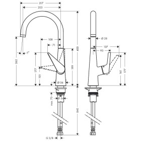 hansgrohe Talis M51 Einhebel-Küchenmischer 260, 1jet