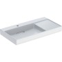 Geberit ONE Waschtisch 90 cm, Abgang horizontal, 1 Hahnloch, ohne Überlauf, Ablage rechts