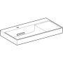 Geberit ONE Waschtisch 90 cm, Abgang horizontal, 1 Hahnloch, ohne Überlauf, Ablage rechts