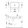 Duravit Happy D.2 Plus Aufsatzbecken 60 cm anthrazit matt, ohne Überlauf, ohne Hahnlochbank
