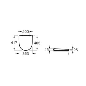 Sedile WC Roca Ona compatto con coperchio, rimovibile, con chiusura rallentata