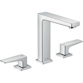 hansgrohe Metropol 3-Loch Waschtischarmatur 160 mit Hebelgriffen und Push-Open Ablaufgarnitur