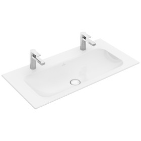 Villeroy & Boch Finion Schrankwaschtisch 100 cm mit 2 Hahnlöcher, ohne Überlauf