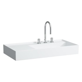 LAUFEN Kartell by LAUFEN Aufsatzwaschtisch 90 x 46 cm, mit 1 Hahnloch, Ablage links
