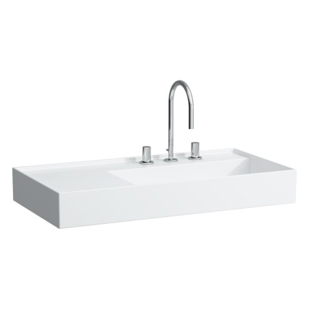 LAUFEN Kartell by LAUFEN Aufsatzwaschtisch 90 x 46 cm, mit 1 Hahnloch, Ablage links