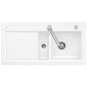 Évier encastrable Villeroy & Boch Subway 60 FLAT, bonde avec commande excentrée, cuve à droite