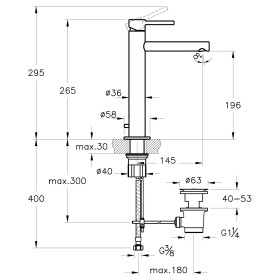 Miscelatore monocomando per lavabo VitrA Origin con scarico
