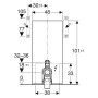 Geberit Monolith Plus Sanitärmodul für Stand-WC, 101 cm, Frontverkleidung aus Steinzeug