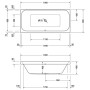 Duravit Happy D.2 Badewanne Rechteck 190 x 90 cm, mit zwei Rückenschrägen