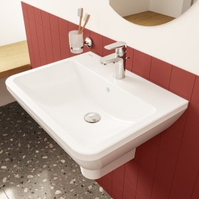 VitrA Integra Waschtisch 60 cm, mit Überlaufloch, 1 Hahnloch mittig