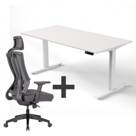 SET : Steh-Sitz Schreibtisch ERGO + ERGO Bürostuhl