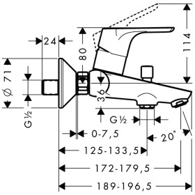 Miscelatore per vasca a parete monoforo hansgrohe Focus