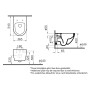 VitrA Sento Wand-WC VitrA Flush 2.0, ohne Spülrand mit WC-Sitz Slim Wrap