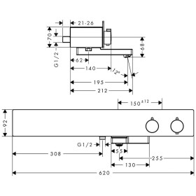 hansgrohe ShowerTablet 600 Wannenthermostat Aufputz