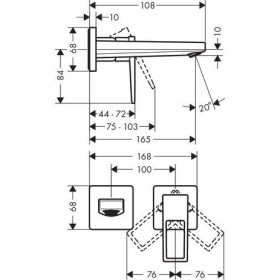 hansgrohe Metropol Einhebel-Waschtischmischer Unterputz mit Bügelgriff und Auslauf 16,5 cm für Wandmontage