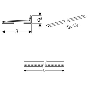 Geberit Kollektorprofil zu Geberit Wandablauf für Dusche, 115 cm