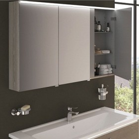 Mobiletto lavabo VitrA Integra 120 cm, con troppopieno, 1 foro centrale per rubinetto