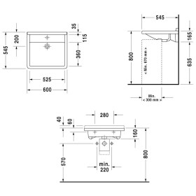 Lavabo Duravit Starck 3 Vital Med 60 cm