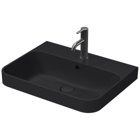 Duravit Happy D.2 Plus Aufsatzbecken 60 cm anthrazit matt, mit Überlauf, 1 Hahnloch
